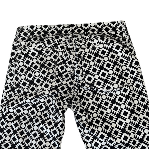 J. Crew Black White Geometric Kaleidoscope Print  Stretch Ankle Skinny Jeans  29 - Picture 10 of 15
